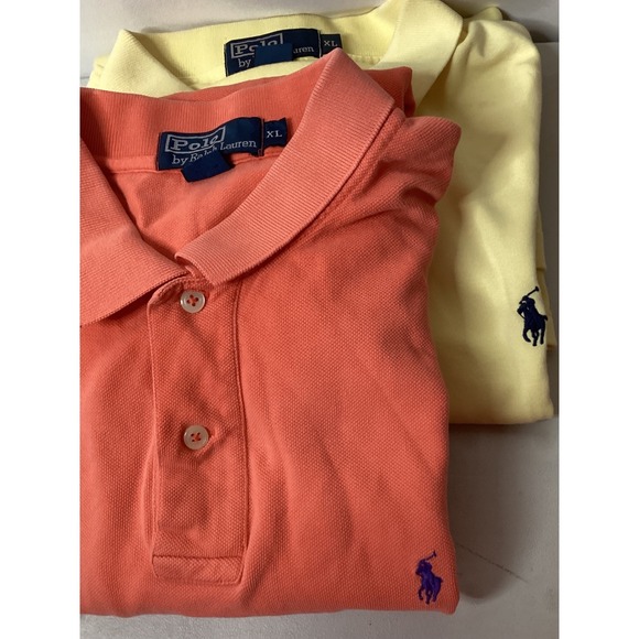 Polo Ralph Lauren XL Yellow Coral Polo Shirts Classic Fit Cotton Menswear - Picture 14 of 14